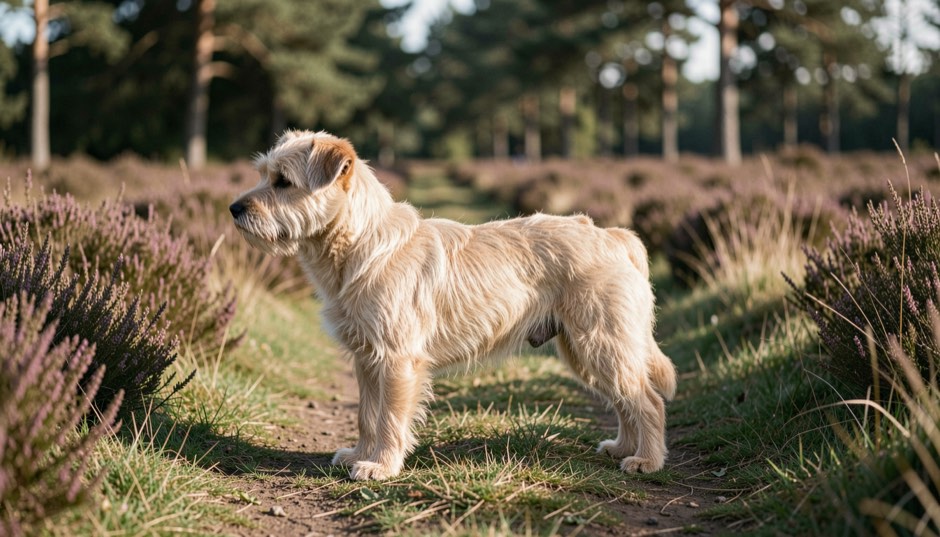Cairn terrier opstillet til bedømmelse