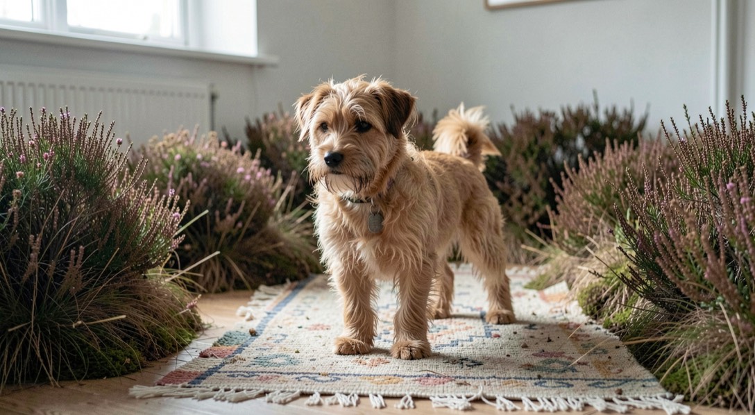 Cairn terrier undersøges af dyrlæge